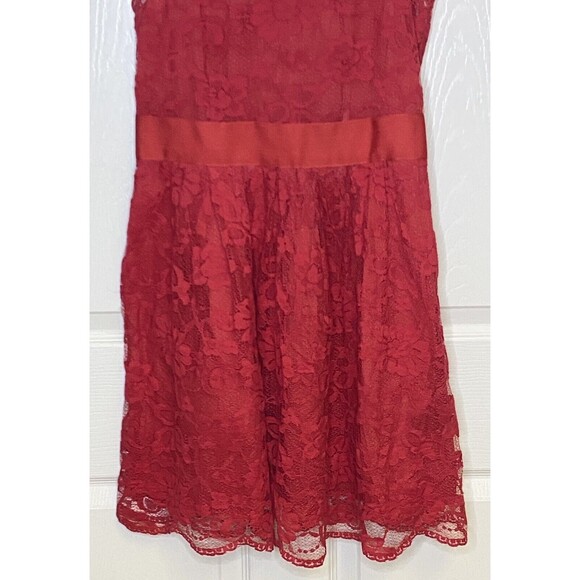 BB Dakota When The Night Comes Floral Red Lace Dress ModCloth Valentines Size 6 - Picture 3 of 9
